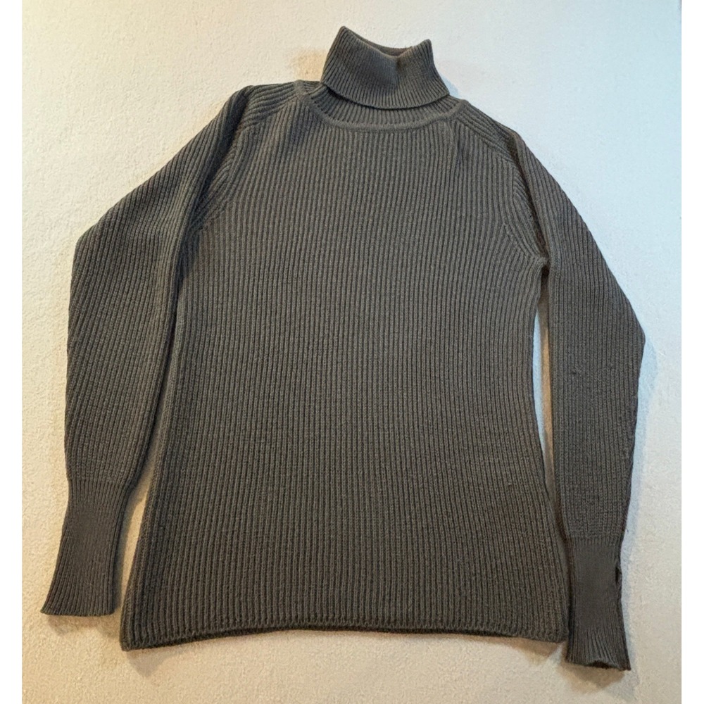 Stutterheim Merino Wool Turtleneck Sweater Mens S Charcoal Grey Ribbed Knit